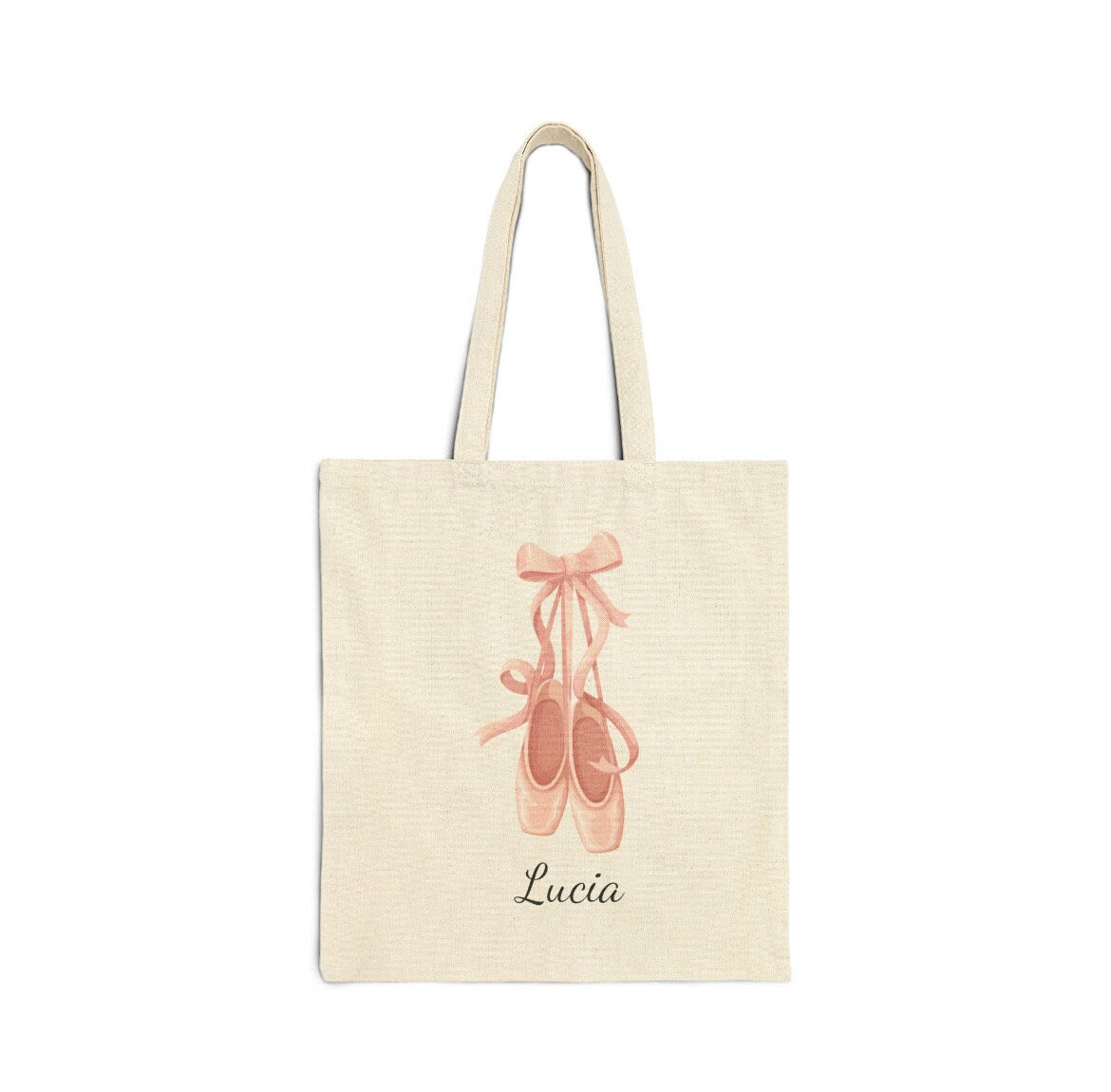 Black Custom Name Ballet Slipper Canvas Tote